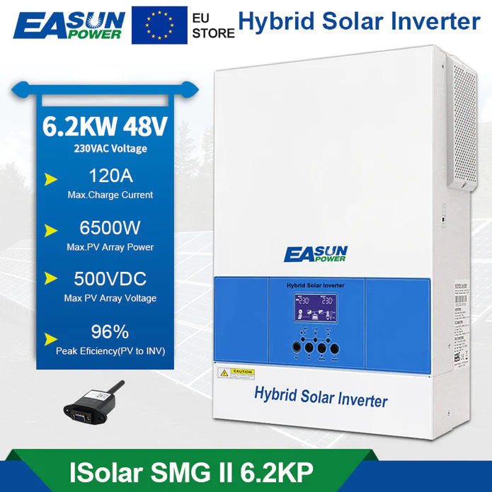 Easun Power 6.2KP Off Grid Inverter 120A MPPT Solar Charge Controller With Wifi