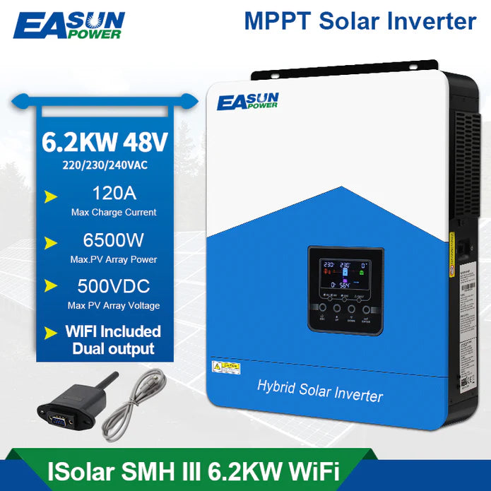 Easun Power 6.2KW Solar Inverter 120A MPPT Solar Controller Built -in WiFi