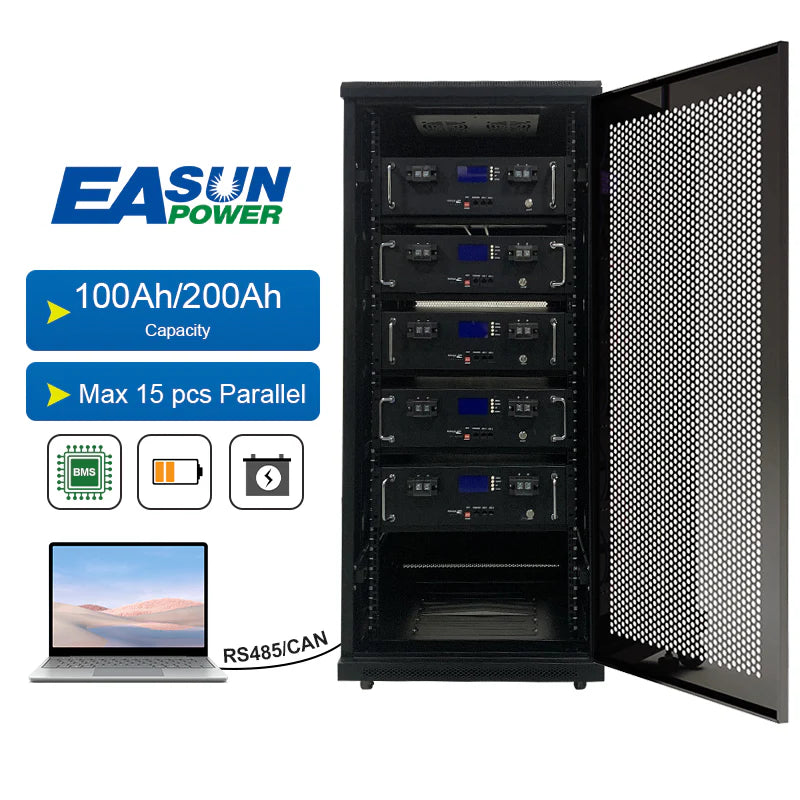 Easun Power 51.2V 100Ah 6000+ Cycle 5kwh Solar Pack 10 Years Lifespan