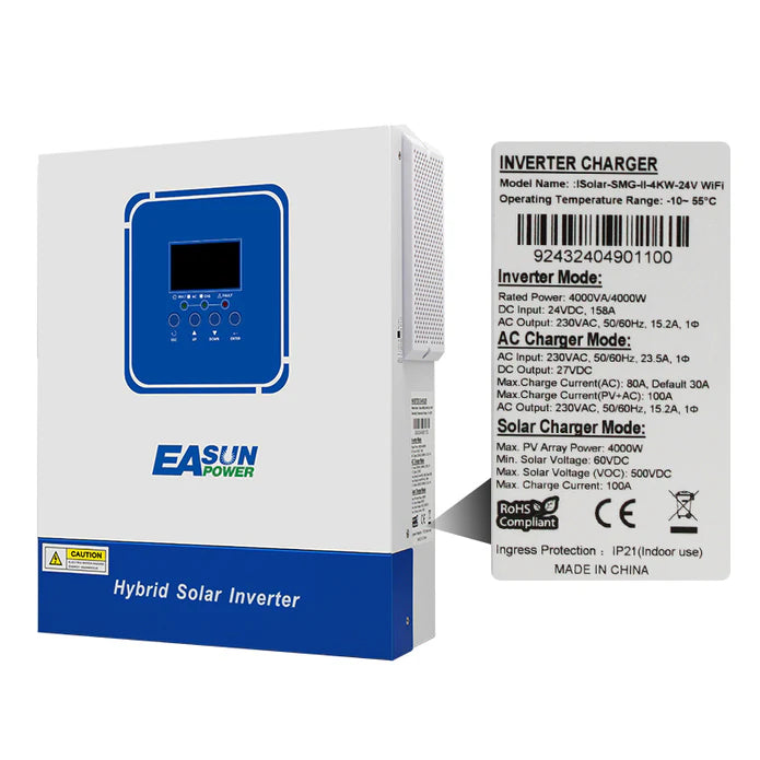 Easun Power 4KW Solar Inverter 100A MPPT Solar Charge Controller With Wifi