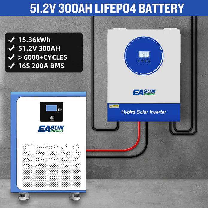 Easun Power 51.2.V 300AH LiFePO4 Battery